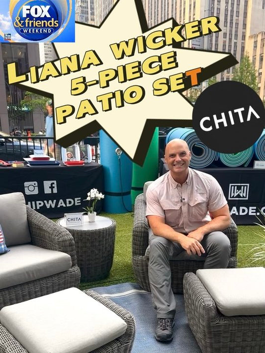 Liana Wicker Outdoor 5-Piece Patio Set featured on Satellite Media Tour