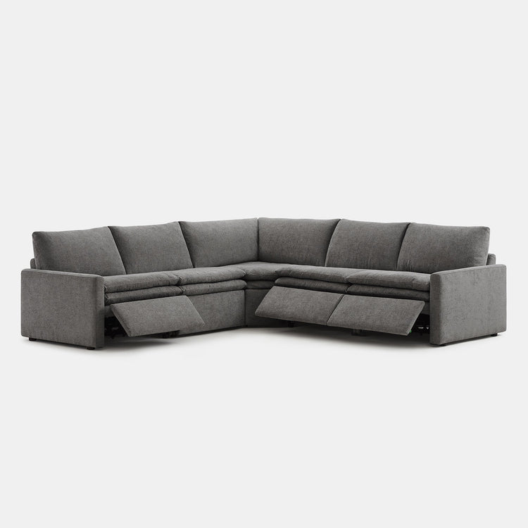 Grey Ohana 5-seat modular sofa with reclining seats, perfect for stylish living - CHITA Living