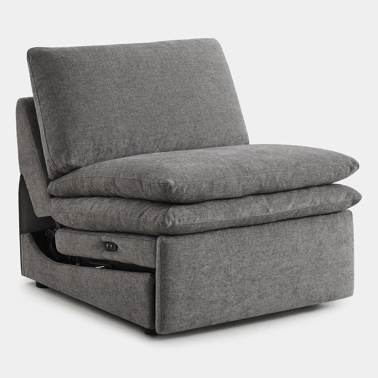Gray armless recliner chair with plush cushions and reclining feature - CHITA Living