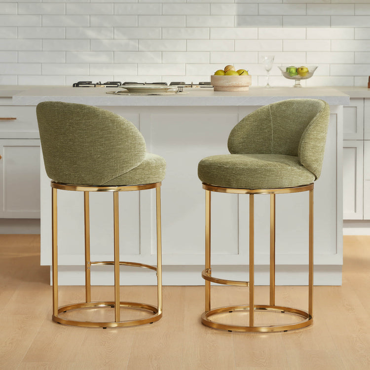 Tanya Modern Chenille Swivel Counter Stool (Set of 2)