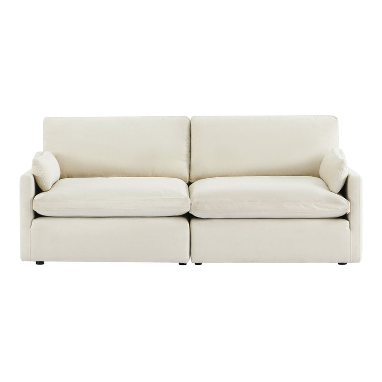 Kenna 2 Seat Modular Sofa in off-white, modern design, soft fabric, and comfortable seating.