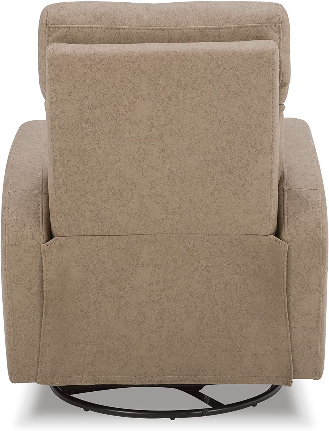 CHITA LIVING-Joy Power Swivel Recliner with Manual Headrest-Recliners-Micro Fiber-Light Brown-