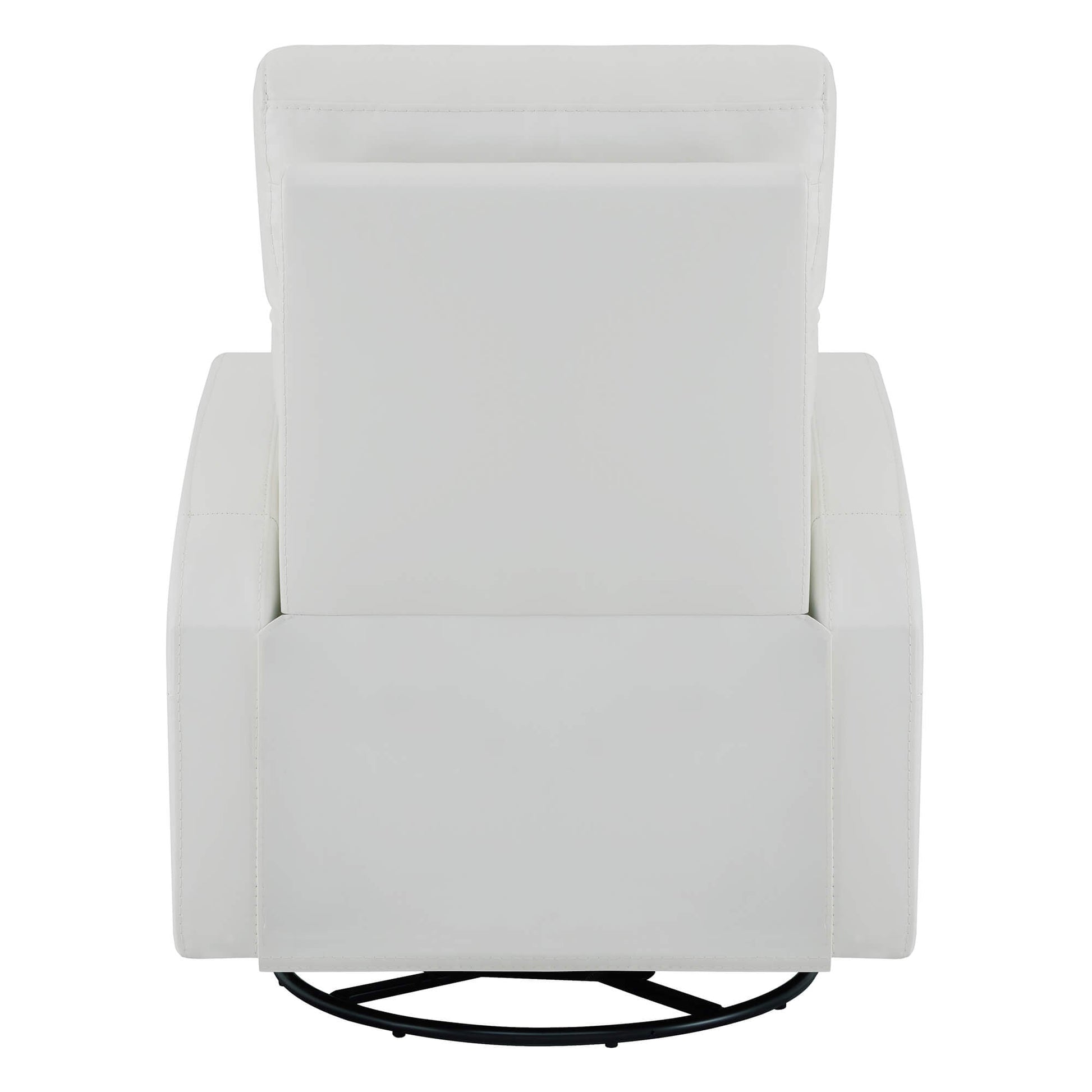 CHITA LIVING-Joy Power Swivel Recliner with Manual Headrest-Recliners-Genuine Leather-White-