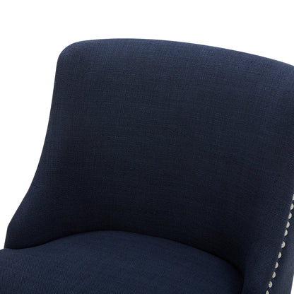 CHITA LIVING-Asher Swivel Counter Stool with Nailhead Trim( Set of 2)-Counter Stools-Performance Fabric-Insignia blue-