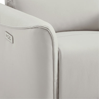 Close-up of stylish light grey Tracee Modern Power Swivel Glider Recliner armrest - CHITA Living