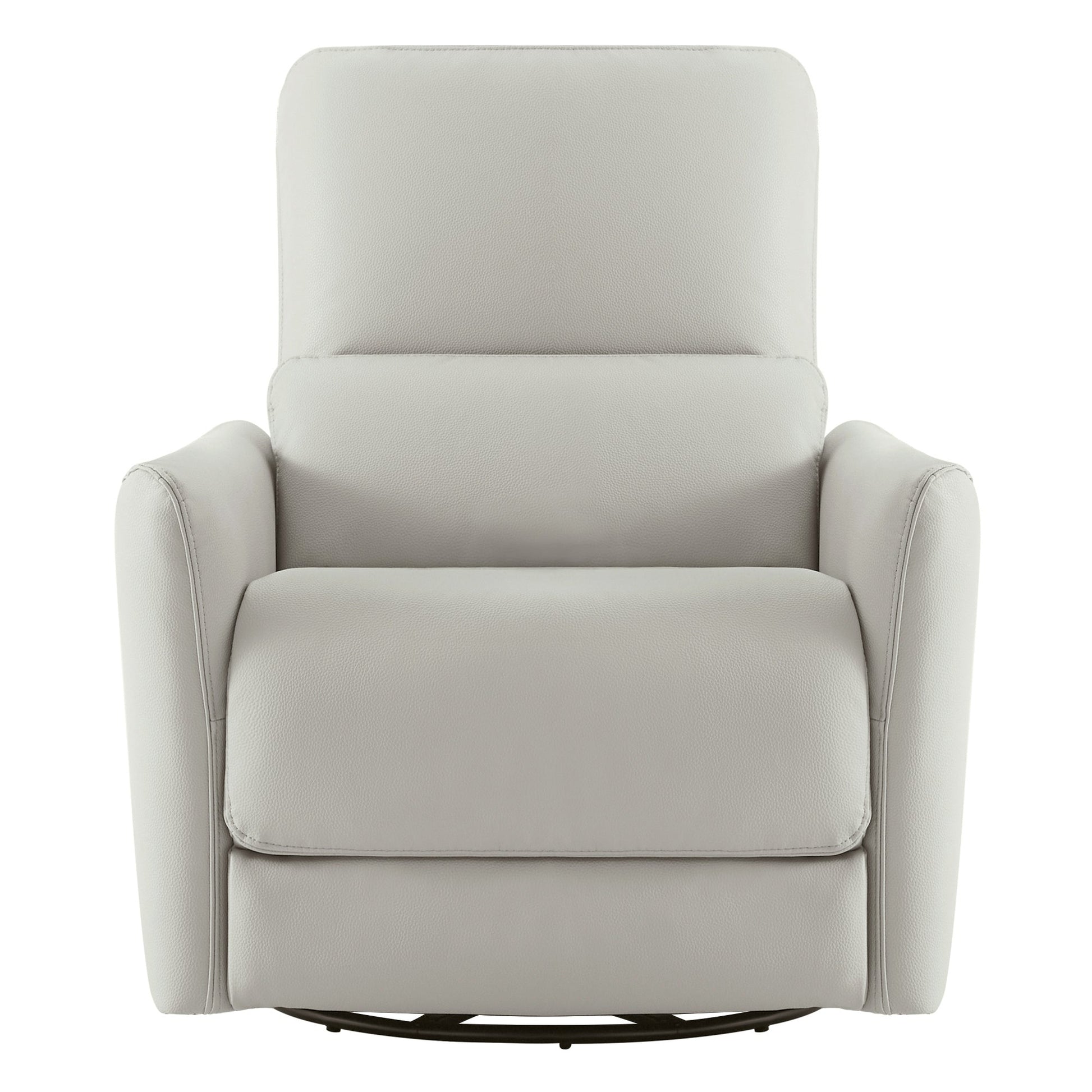Tracee Modern Power Swivel Glider Recliner in light grey leather with sleek design - CHITA Living