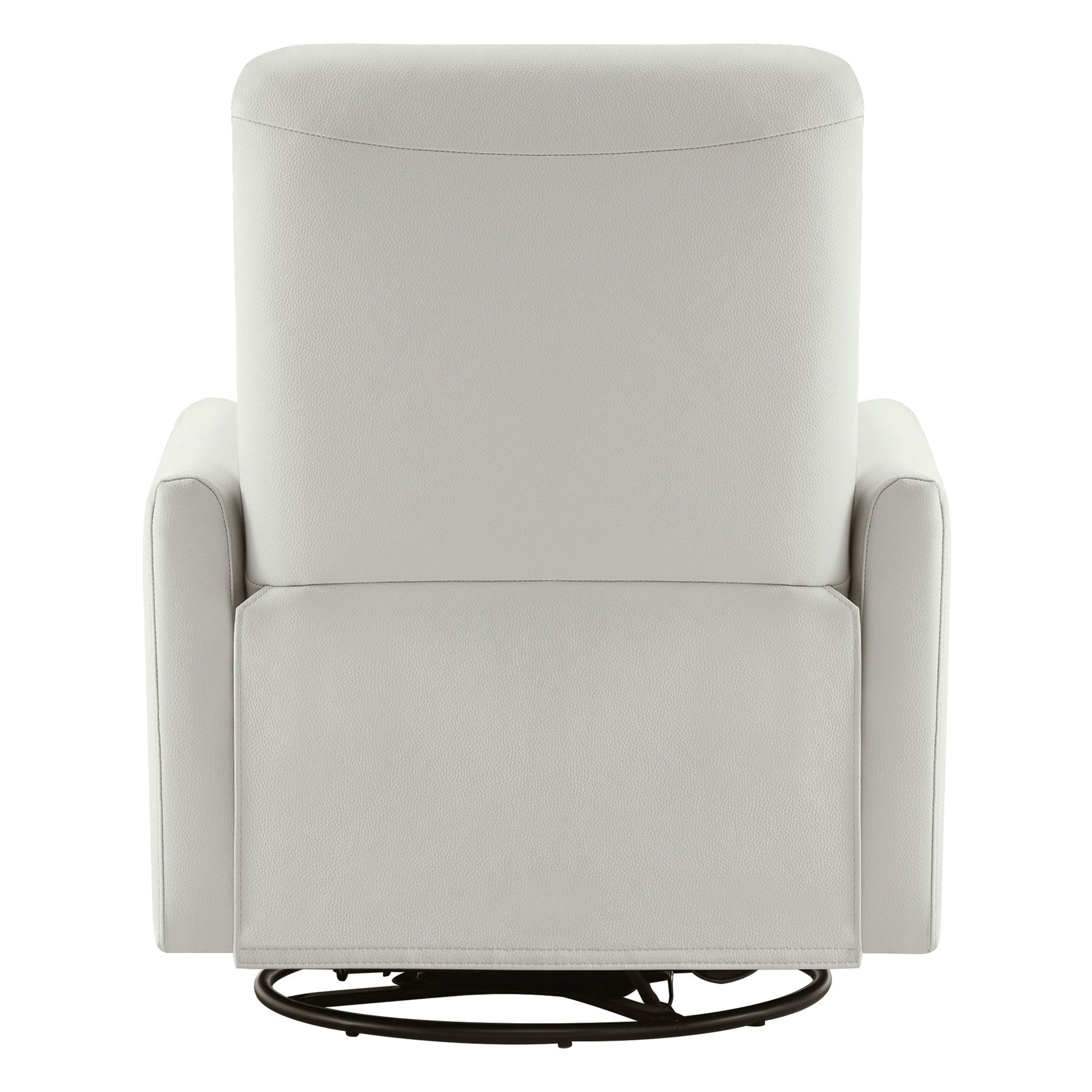 Back view of Tracee Modern Power Swivel Glider Recliner in light grey leather - CHITA Living