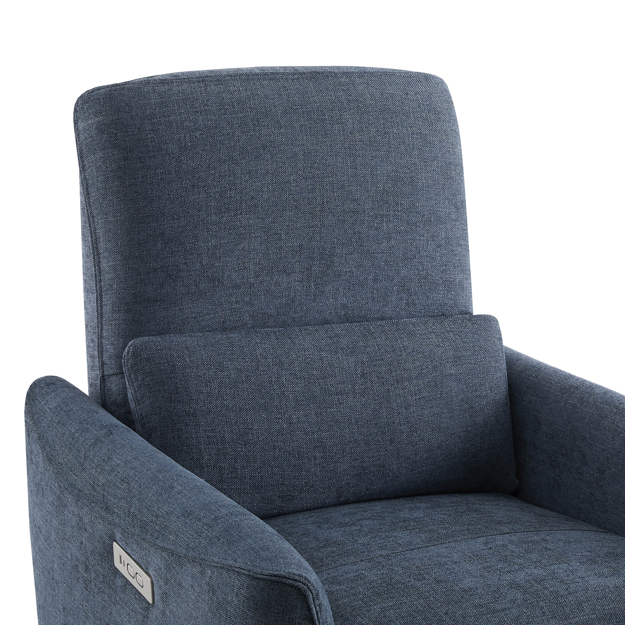 CHITA LIVING-Tracee Modern Power Swivel Glider Recliner-Recliners-Fabric-Blue-