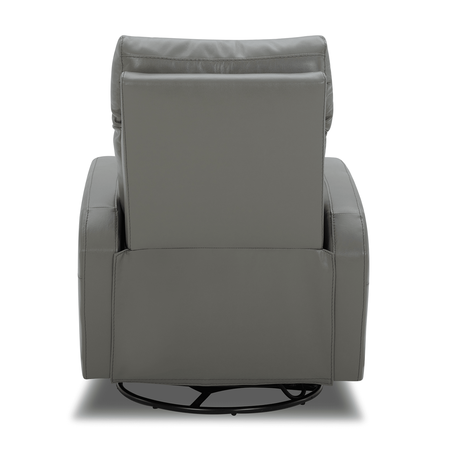 CHITA LIVING-Joy Power Swivel Recliner with Manual Headrest-Recliners-Genuine Leather-Gray-