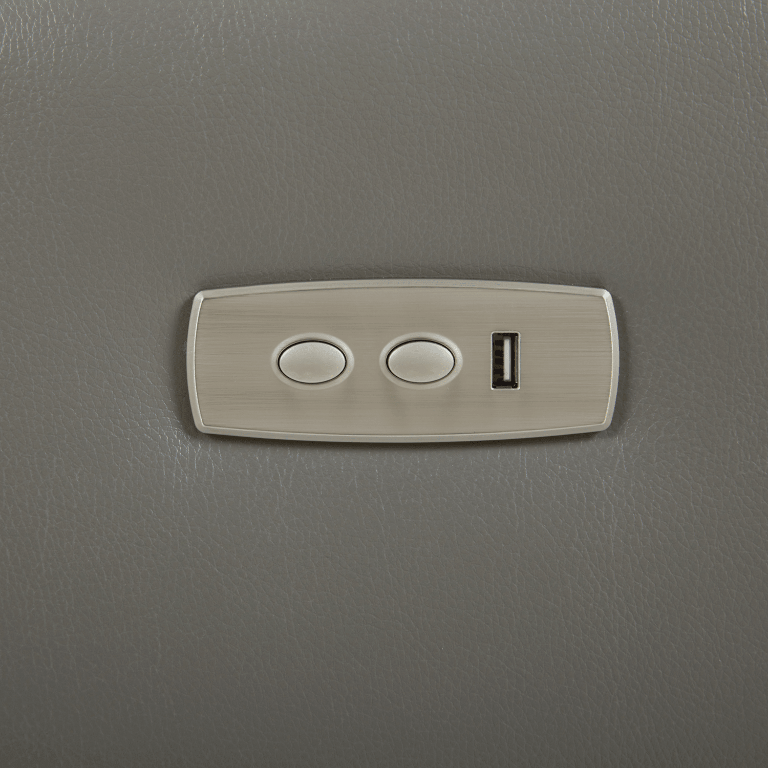 CHITA LIVING-Joy Power Swivel Recliner with Manual Headrest-Recliners-Genuine Leather-Gray-