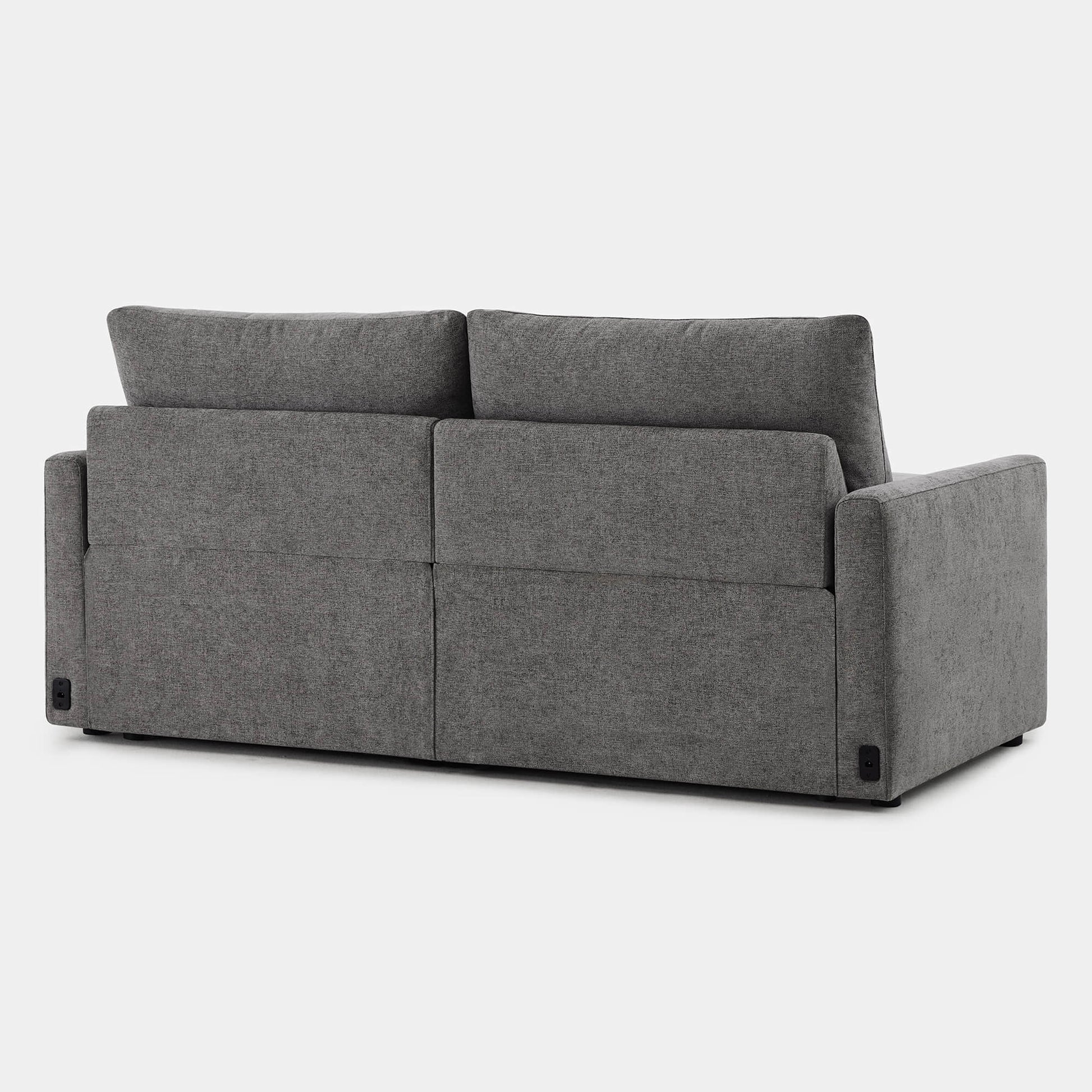 Back view of Ohana 2-Seat Motion Modular Sofa in soft gray fabric - CHITA Living