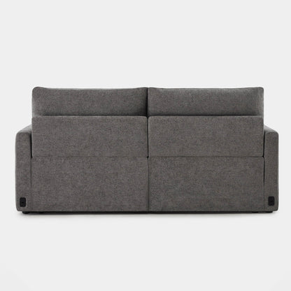 Back view of Ohana 2-Seat Motion Modular Sofa in soft gray fabric with reclining controls - CHITA Living