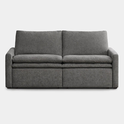 Front view of Ohana 2-Seat Motion Modular Sofa in soft gray fabric - CHITA Living