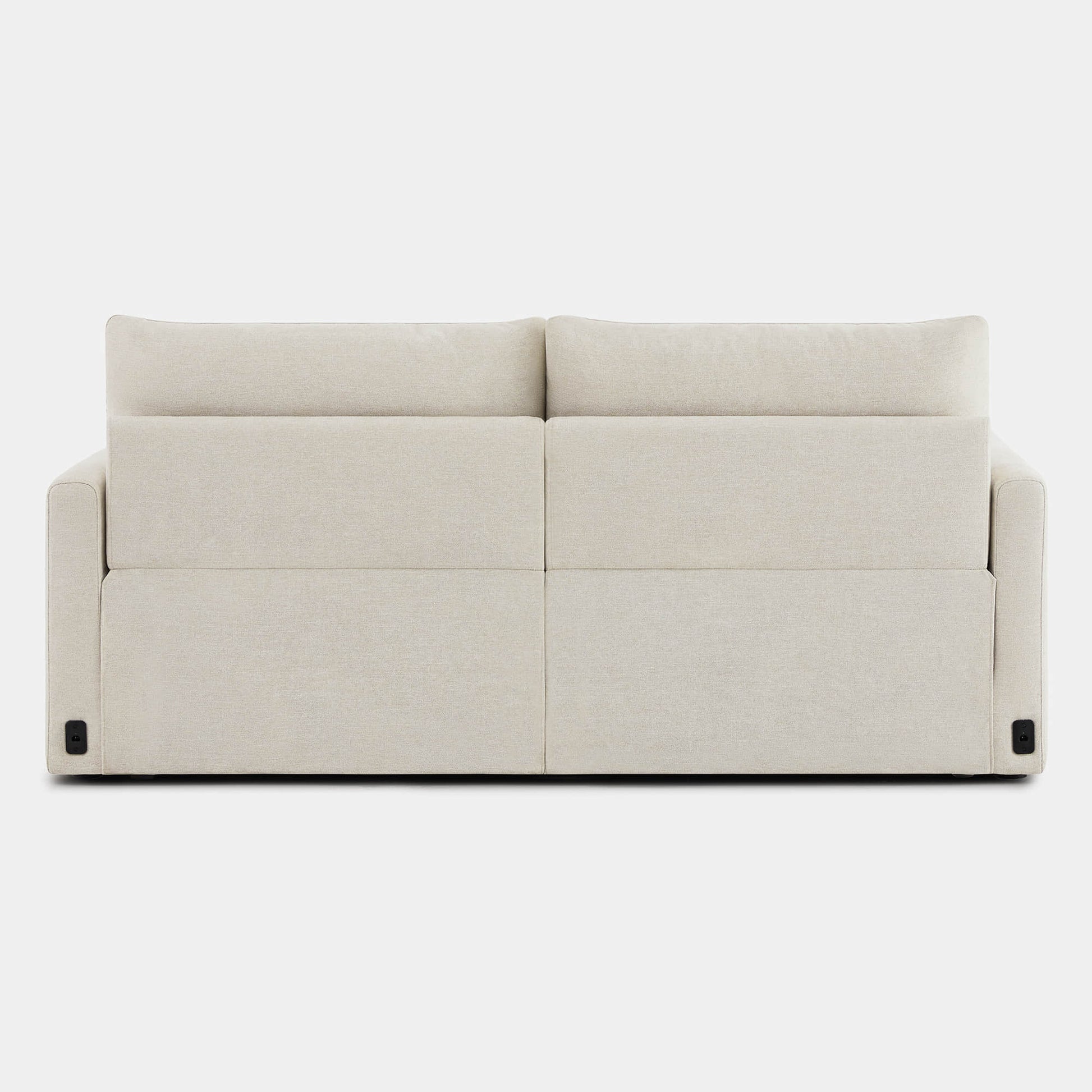 Light fabric Ohana 2-Seat Motion Modular Sofa back view with reclining controls - CHITA Living