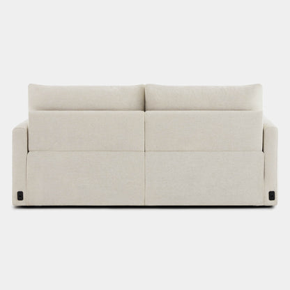 Light fabric Ohana 2-Seat Motion Modular Sofa back view with reclining controls - CHITA Living