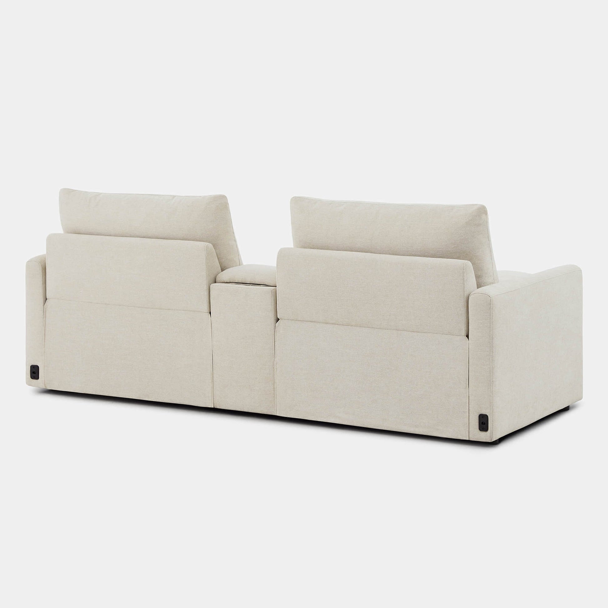 Ohana 2-Seat Motion Modular Sofa back perspective showcasing plush design and recliner controls - CHITA Living