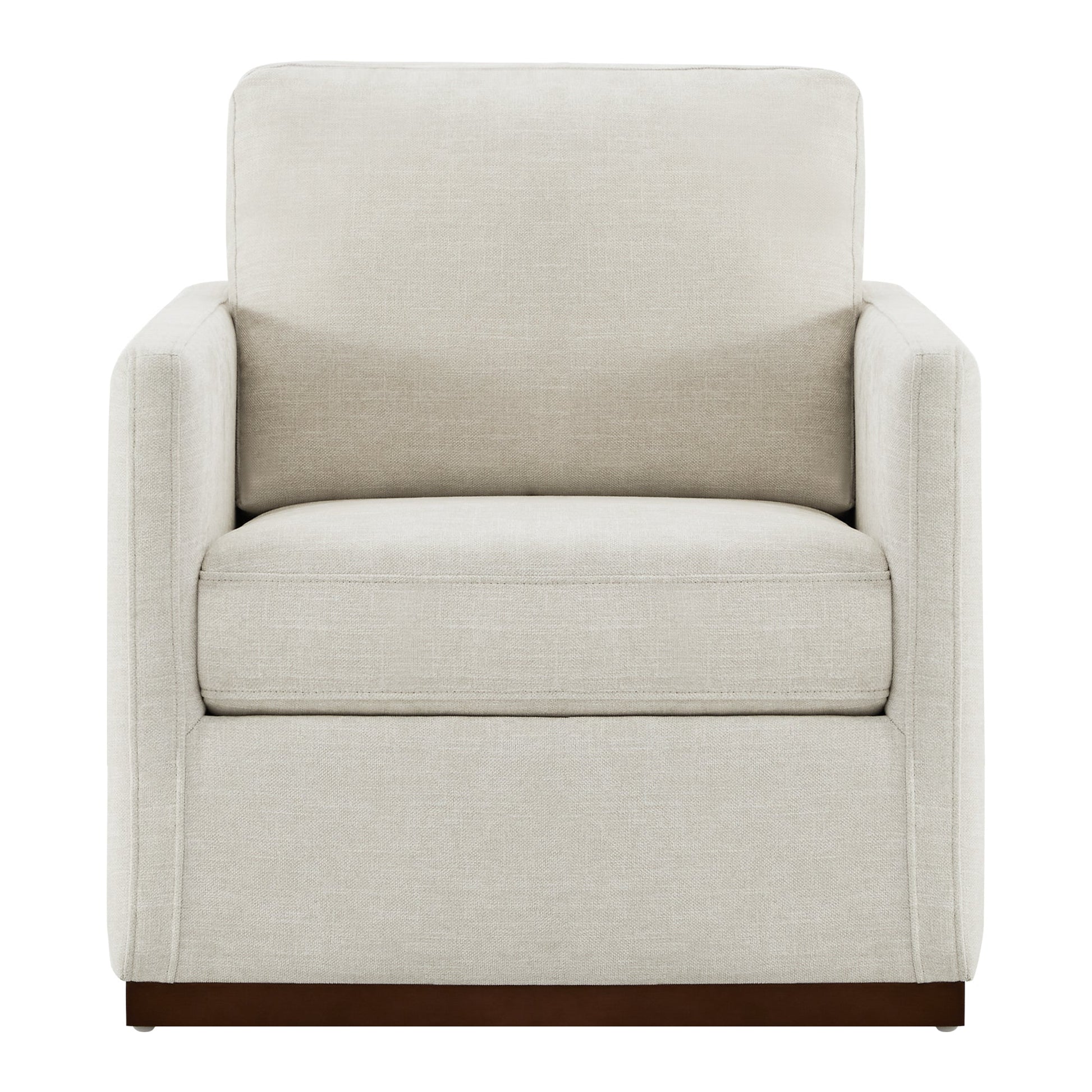 CHITA LIVING-Henry Swivel Accent Chair with Wood Base-Accent Chair-Fabric-Linen-