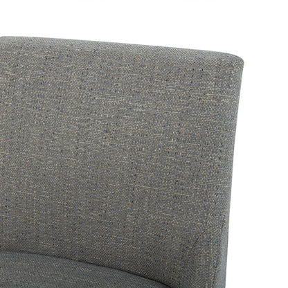 Close-up of Lissa Swivel Bar Stool backrest in soft grey fabric, highlighting its contemporary style - CHITA Living