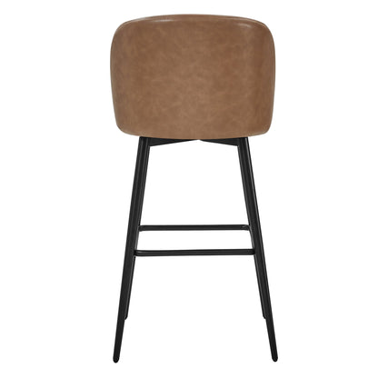 Light brown Nova Swivel Bar Stool back view with black metal legs - CHITA Living