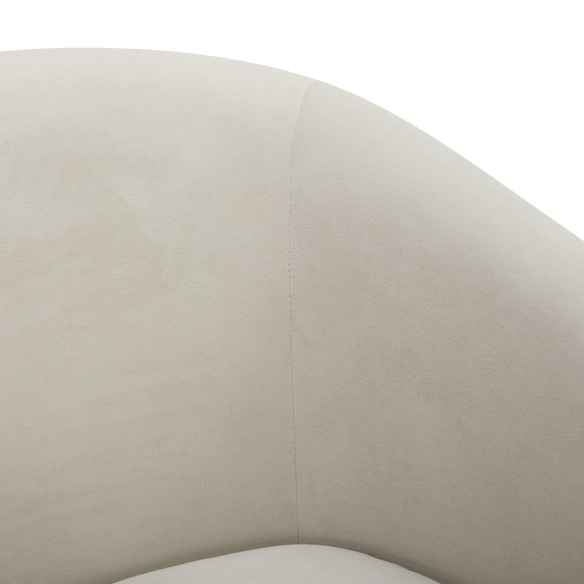Close-up of Wren Modern Swivel Accent Chair's smooth curved back and soft fabric - CHITA Living