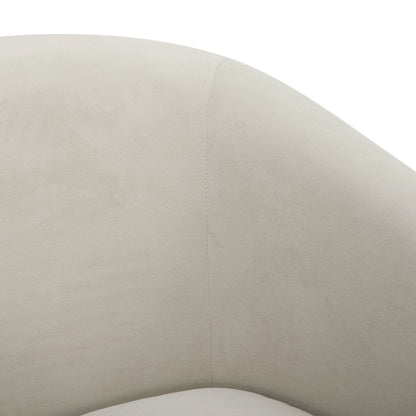 Close-up of Wren Modern Swivel Accent Chair's smooth curved back and soft fabric - CHITA Living
