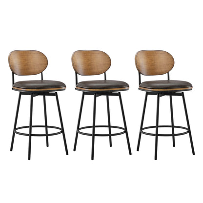 Aislinn swivel bar stools with wood backs and gray seats in contemporary kitchen design - CHITA Living