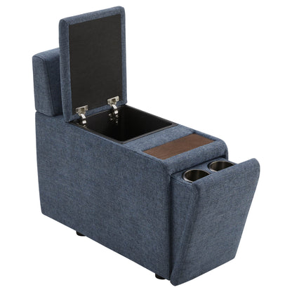 Delaney 4-Seat Modular Sofa Chaise with Storage Ottoman