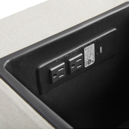 Delaney 4-Seat Modular Sofa Chaise with Storage Ottoman