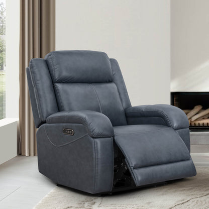 Charcoal grey Isaac Wall Hugger Power Recliner with power headrest in modern living room - CHITA Living