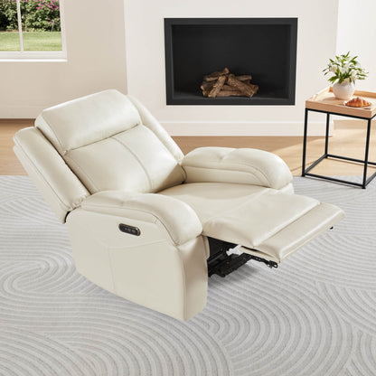 Isaac Genuine Leather Wall Hugger Power Recliner with Power Headrest