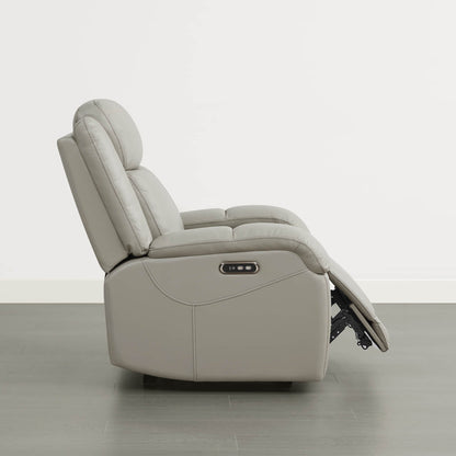 Isaac Genuine Leather Wall Hugger Power Recliner with Power Headrest
