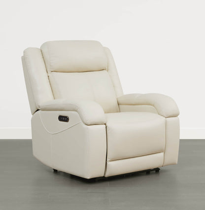 Isaac Genuine Leather Wall Hugger Power Recliner with Power Headrest