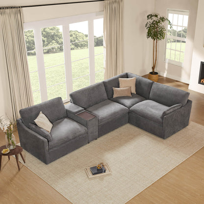 Kenna Modular 4 Seat Sofa-Chaise Sectional