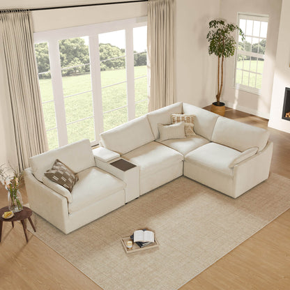 Kenna Modular 4 Seat Sofa-Chaise Sectional