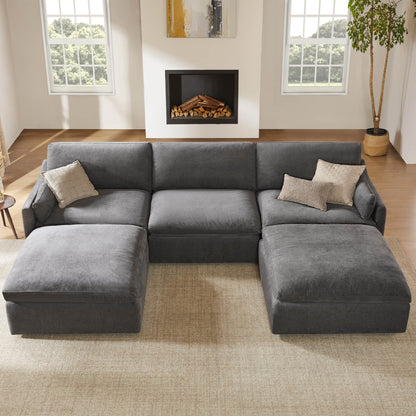Kenna Modular 5 Seat Sofa-Chaise Sectional