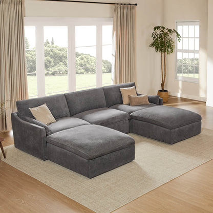 Kenna Modular 5 Seat Sofa-Chaise Sectional