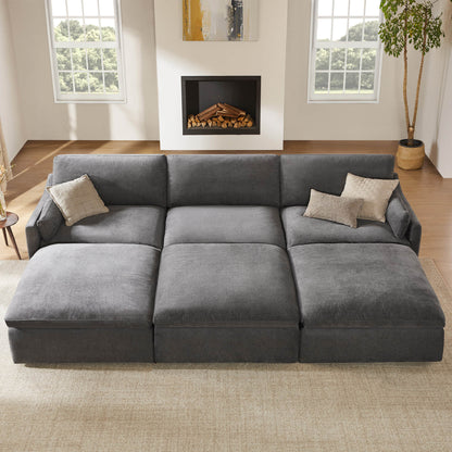 Kenna Modular 6 Seat Sofa Pit Sectional