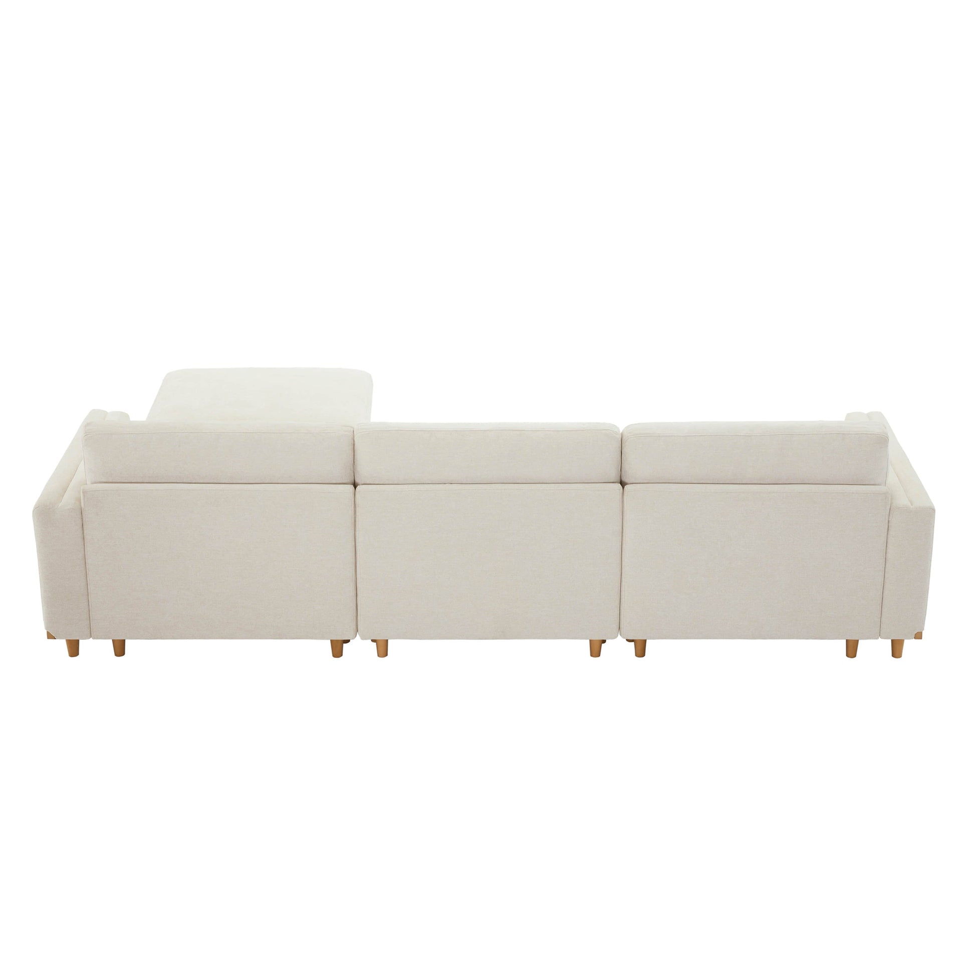 Back view of Liam 4-Piece Sectional Sofa in light fabric with chaise - CHITA Living