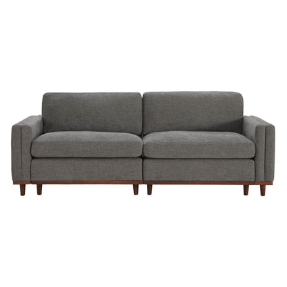 Gray 2-piece modular sectional sofa with wood base in a contemporary living room - CHITA Living