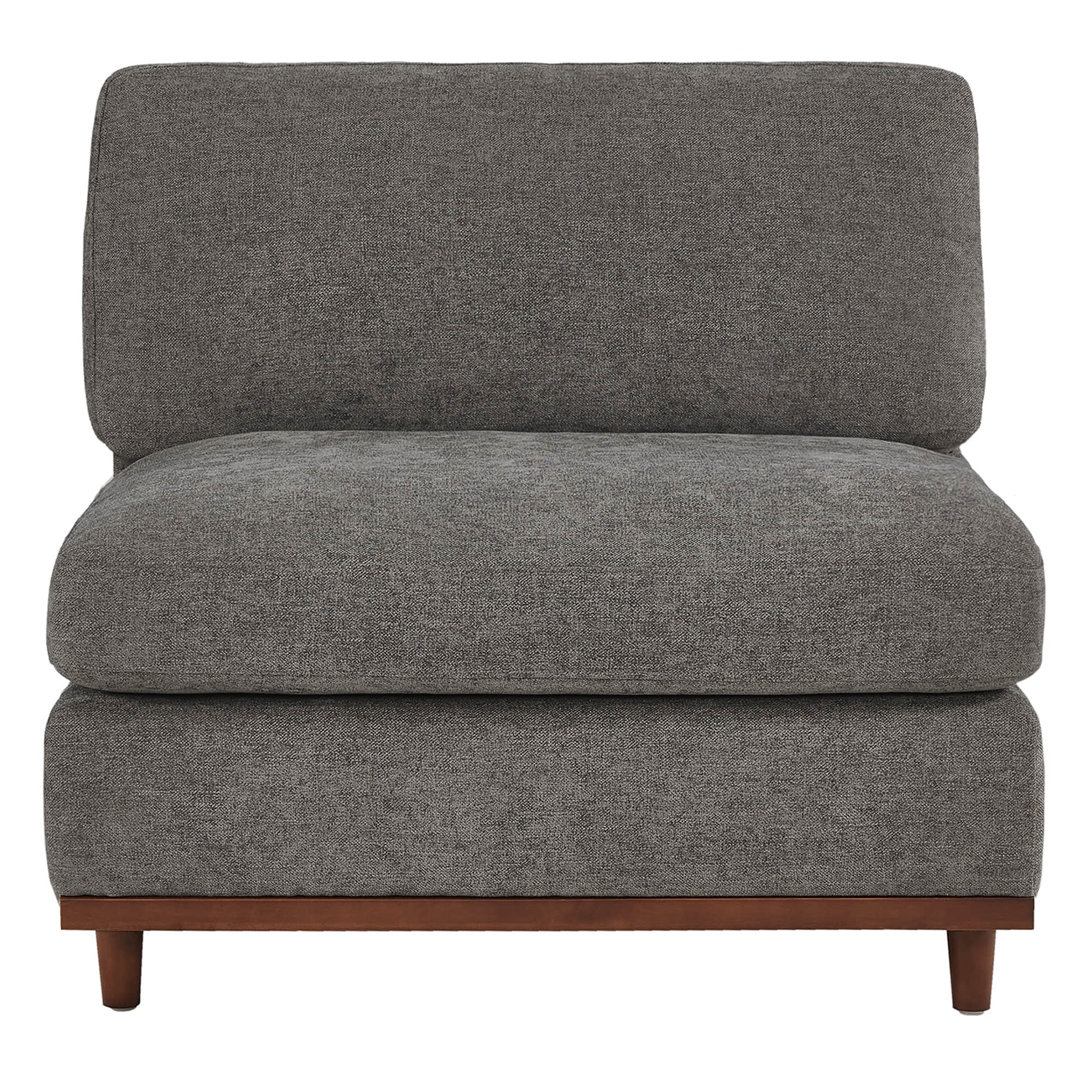 Gray modular armless chair with plush cushions and solid wood legs, perfect for contemporary decor - CHITA Living