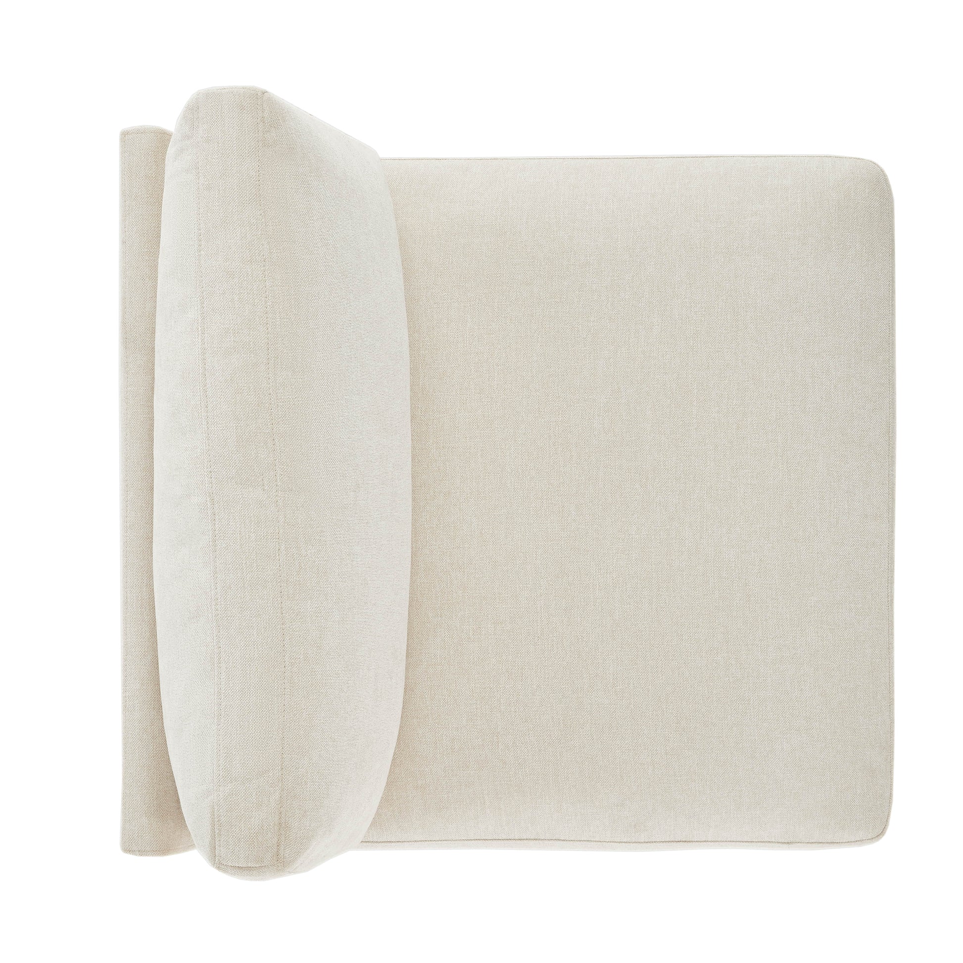 Close-up of Liam modular sectional sofa cushion in light beige fabric - CHITA Living