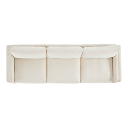 Top view of Liam 3-Piece Overstuffed Sofa with soft beige cushions and modular structure - CHITA Living