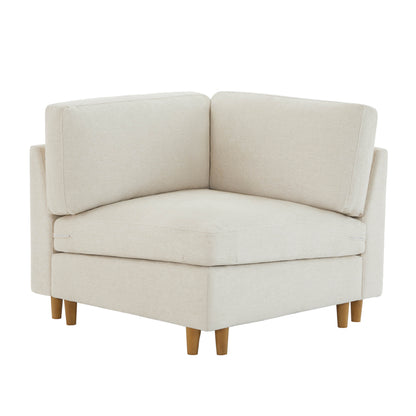Liam Overstuffed Feather Modular Corner Seat in beige fabric - CHITA Living
