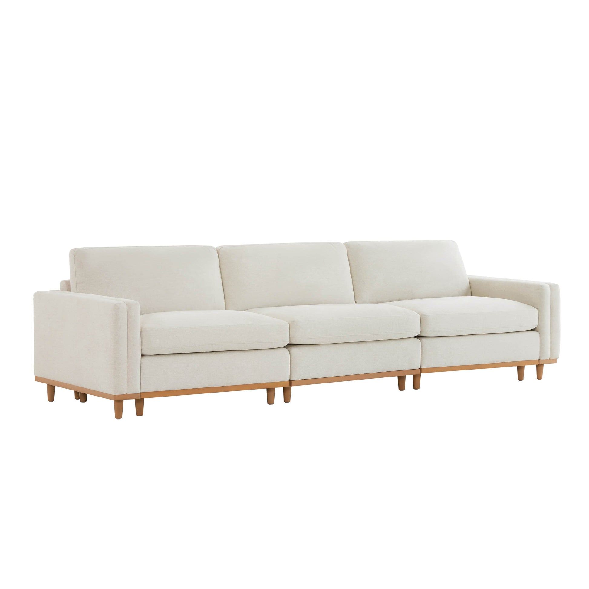 Liam 3-Piece Overstuffed Modular Sofa with beige cushions in contemporary living room - CHITA Living