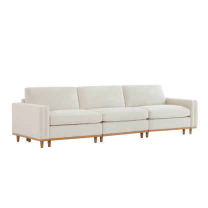 Liam 3-Piece Overstuffed Modular Sofa with beige cushions in contemporary living room - CHITA Living