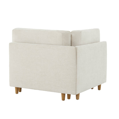 Rear view of Liam 5-Piece Overstuffed Sectional with light upholstery in a modern setting - CHITA Living