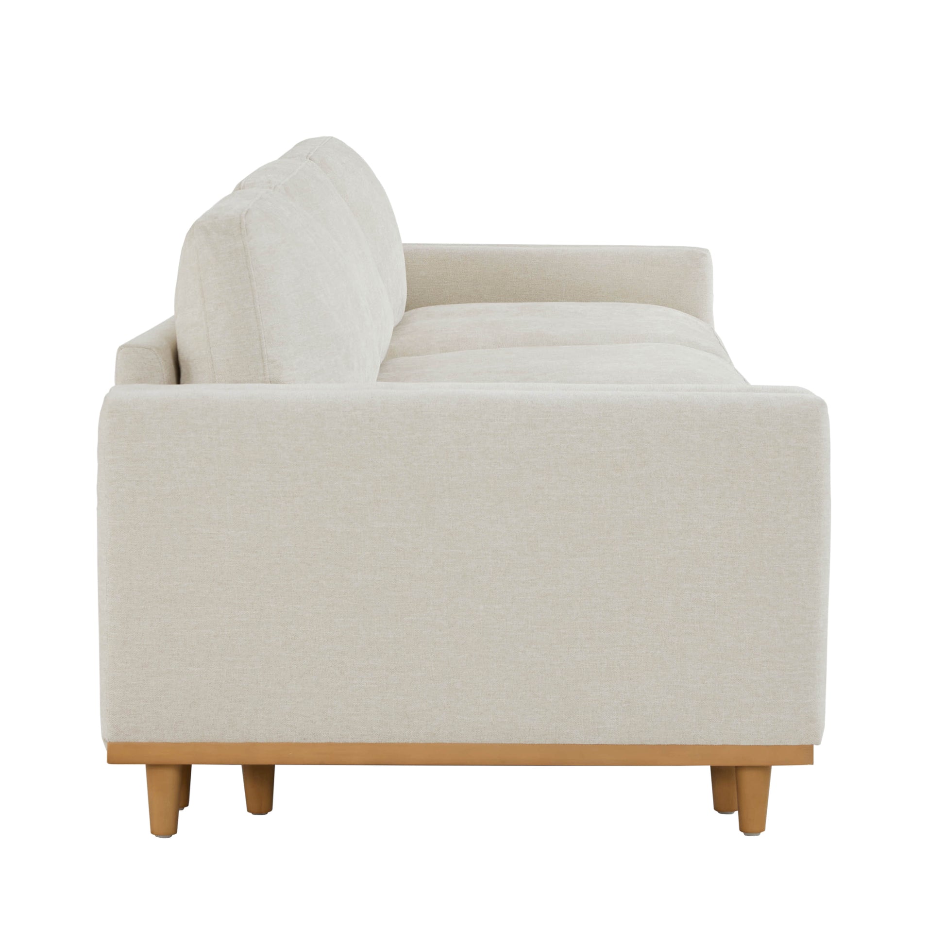 Liam 3-Piece Overstuffed Modular Sofa side view with clean lines and wooden legs - CHITA Living