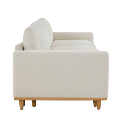 Liam 3-Piece Overstuffed Modular Sofa side view with clean lines and wooden legs - CHITA Living