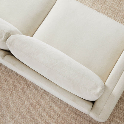 Overhead view of Liam modular sectional sofa with bolster pillow in light fabric - CHITA Living