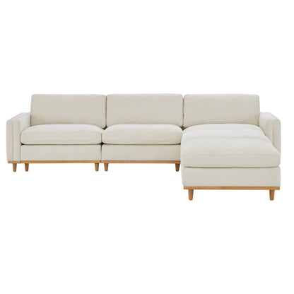 Liam 5-Piece Sectional in light upholstery with wooden legs in a modern living room - CHITA Living